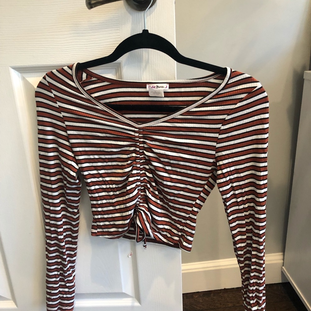 Striped ruffle shirt